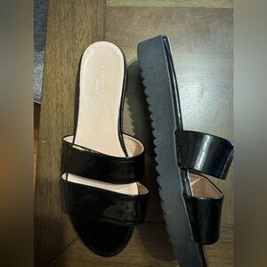 PATRICIA GREEN PATENT LEATHER SANDALS